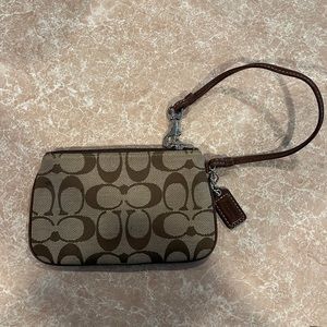 Brown coach wristlet/wallet
